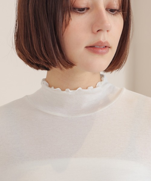 GLACIER lusso(グラシアルッソ)の「メローハイネック(Tシャツ/カットソー・レディース・ダークブルー/アイボリー/ブラック/レッド/杢グレー・L/LL/M/S)」の15枚目の写真