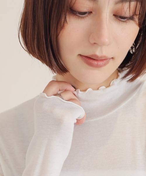 GLACIER lusso(グラシアルッソ)の「メローハイネック(Tシャツ/カットソー・レディース・ダークブルー/アイボリー/ブラック/レッド/杢グレー・L/LL/M/S)」の17枚目の写真