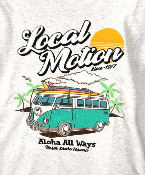 LOCALMOTION HAWAII(ローカルモーション ハワイ)の「ハワイ&リゾートバスサガラ刺繍ロングTシャツ(Tシャツ/カットソー・メンズ・チャコールグレー/ライトグレー・SMALL/X-LARGE/LARGE/MEDIUM)」の22枚目の写真