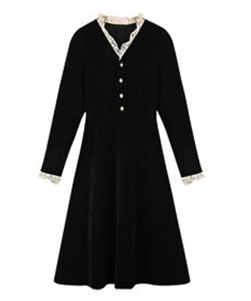 &soiree(アンドソワレ)の「レースドッキングハイネックミディ丈ワンピース(ワンピース・レディース・ブラック・LARGE/X-LARGE/MEDIUM)」の4枚目の写真