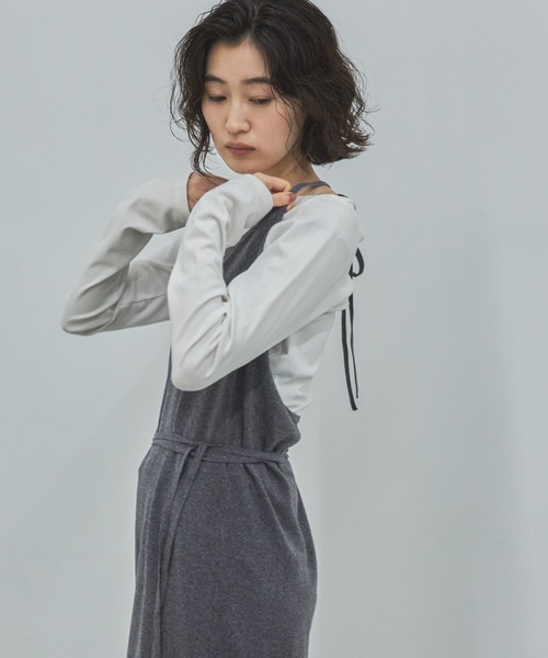 feepur(フェピュール)の「【ハンドウォッシャブル】ホルターネックニットワンピース(ワンピース・レディース・グレー/ブラック・MEDIUM)」の8枚目の写真