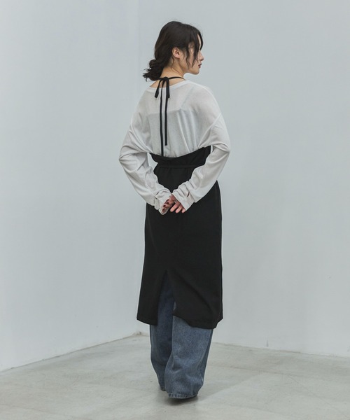 feepur(フェピュール)の「【ハンドウォッシャブル】ホルターネックニットワンピース(ワンピース・レディース・グレー/ブラック・MEDIUM)」の18枚目の写真