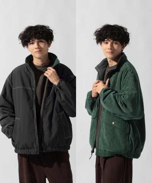 niko and...（ニコアンド）の「リバーシブルスタンドブルゾン（ブルゾン・メンズ・ボルドー/アイボリー/ブラック/ブルー・MEDIUM/LARGE）」の2枚目の写真