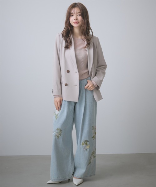 AND COUTURE(アンドクチュール)の「ダブルテーラードジャケット(テーラードジャケット・レディース・モカ/チャコールグレー/ベージュ・FREE)」の22枚目の写真