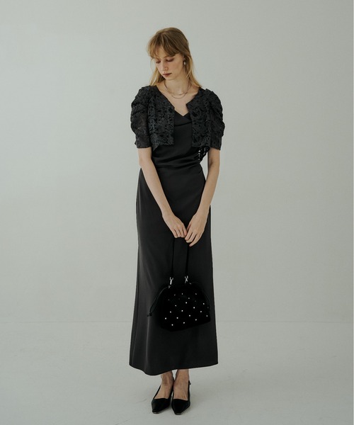 LE'RURE(リルアー)の「Lace bolero set drepe dress(ドレス・レディース・イエロー系その他/チャコール/グリーン系その他・SMALL/MEDIUM/TALL)」の22枚目の写真