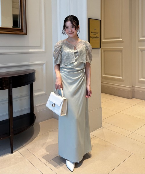 LE'RURE(リルアー)の「Lace bolero set drepe dress(ドレス・レディース・イエロー系その他/チャコール/グリーン系その他・SMALL/MEDIUM/TALL)」の6枚目の写真