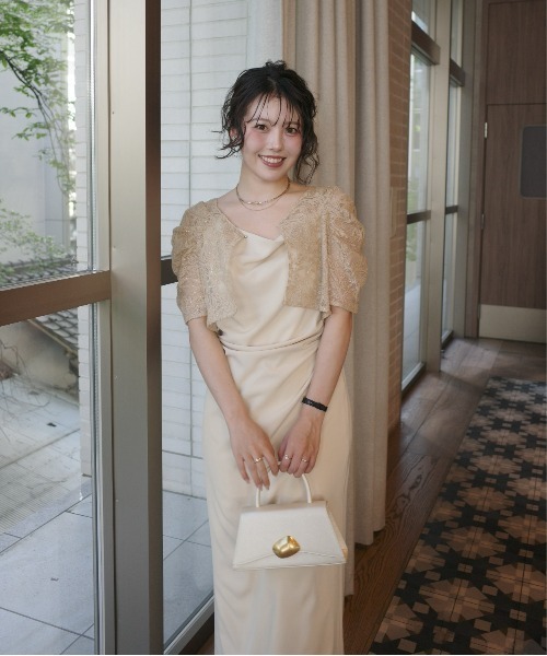LE'RURE(リルアー)の「Lace bolero set drepe dress(ドレス・レディース・イエロー系その他/チャコール/グリーン系その他・SMALL/MEDIUM/TALL)」の7枚目の写真