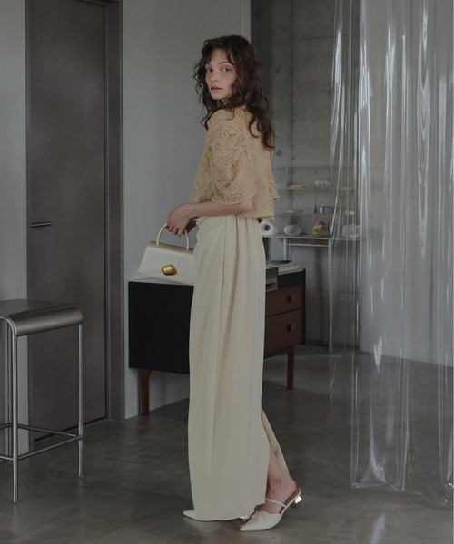 LE'RURE(リルアー)の「Lace bolero set drepe dress(ドレス・レディース・イエロー系その他/チャコール/グリーン系その他・SMALL/MEDIUM/TALL)」の15枚目の写真