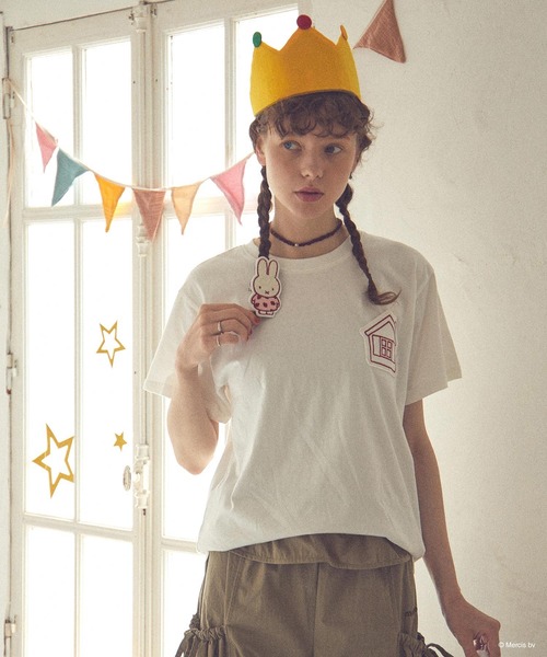 Miffy( ミッフィー)の「MILKFED. × MIFFY AND MELANIE S/S TEE(Tシャツ/カットソー・レディース・ホワイト/ネイビー・ONE SIZE)」の5枚目の写真