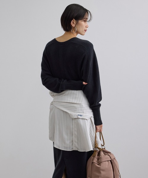 SALON adam et rope'(サロン アダム エ ロペ)の「カシミヤニットワンピース(ワンピース・レディース・ネイビー/レンガ/カーキ/ブルー系その他4・FREE)」の2枚目の写真