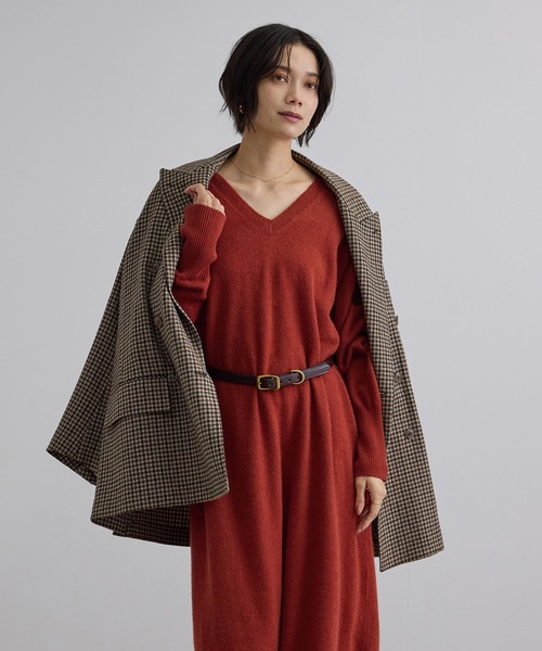 SALON adam et rope'(サロン アダム エ ロペ)の「カシミヤニットワンピース(ワンピース・レディース・ネイビー/レンガ/カーキ/ブルー系その他4・FREE)」の4枚目の写真
