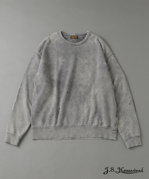 JOURNAL STANDARD J.S HOMESTEAD(ジャーナルスタンダードホームステッド)の「J.S.Homestead / パシフィック 裏毛 ダメージ スウェット(スウェット・メンズ・ブラック/ライトグレー/コバルトブルー/ブラウン・MEDIUM/LARGE)」の1枚目の写真