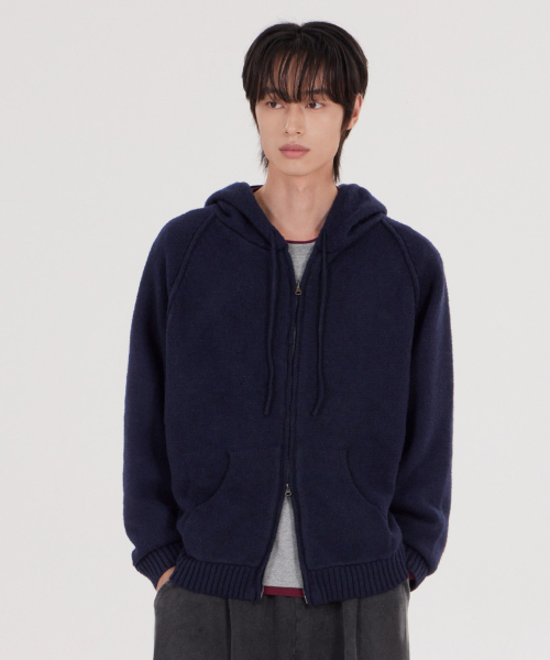 GLW（ジーエルダブリュ）の「[unisex] ツーウェイニットフードジップアップ ネイビー（パーカー・レディース・その他・LARGE/X-LARGE/SMALL/MEDIUM）」の2枚目の写真