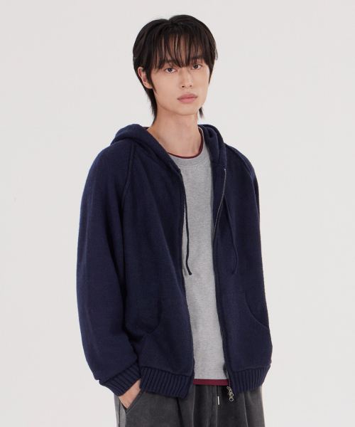 GLW（ジーエルダブリュ）の「[unisex] ツーウェイニットフードジップアップ ネイビー（パーカー・レディース・その他・LARGE/X-LARGE/SMALL/MEDIUM）」の3枚目の写真