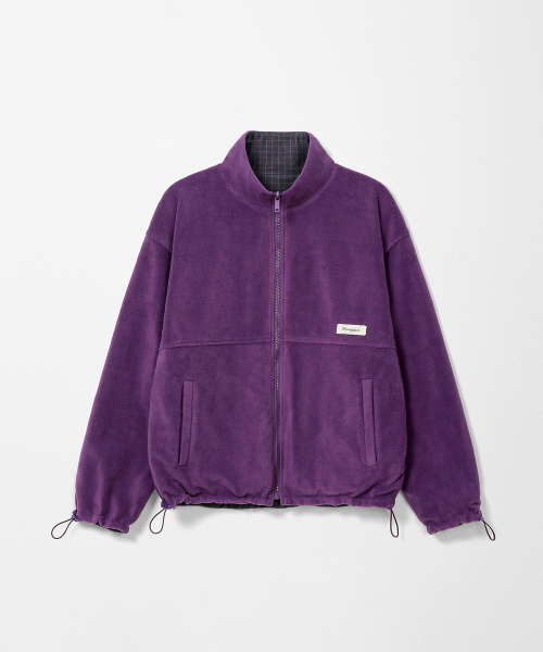 MONGDOL(モンドル)の「リバーシブルチェックボアジャケット ジップアップ パープル MDJK041PURPLE(その他アウター・レディース・その他・F)」の6枚目の写真