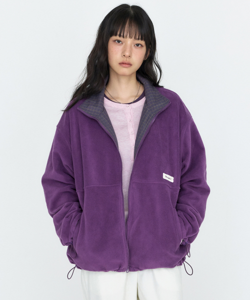 MONGDOL(モンドル)の「リバーシブルチェックボアジャケット ジップアップ パープル MDJK041PURPLE(その他アウター・レディース・その他・F)」の9枚目の写真