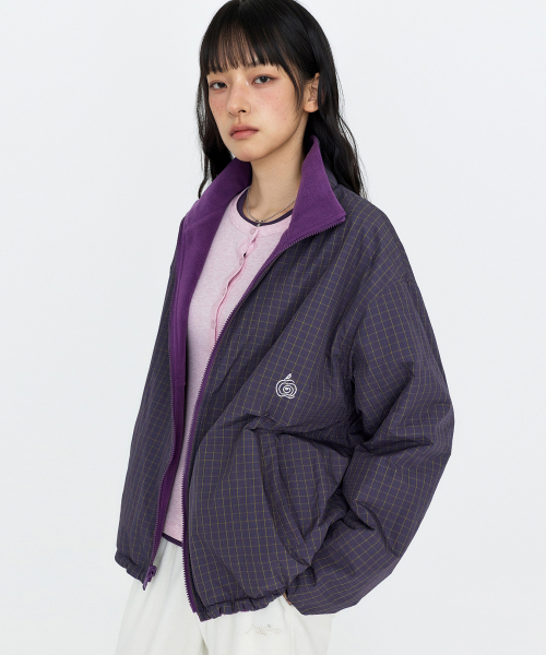 MONGDOL(モンドル)の「リバーシブルチェックボアジャケット ジップアップ パープル MDJK041PURPLE(その他アウター・レディース・その他・F)」の11枚目の写真