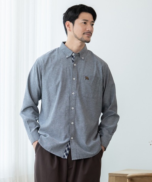 Arnold Palmer(アーノルドパーマー)の「【ARNOLD PALMER】T/Cオックス ボタンダウン ワンポイント長袖シャツ(シャツ/ブラウス・メンズ・グレー/ネイビー/インディゴブルー・M/LL/L)」の13枚目の写真