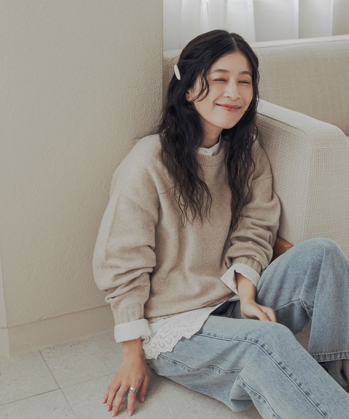 URBAN RESEARCH DOORS(アーバンリサーチドアーズ)の「ハミルトンウールーワイドプルオーバー(ニット/セーター・レディース・レッド/イエロー系その他/ライトベージュ・FREE)」の21枚目の写真