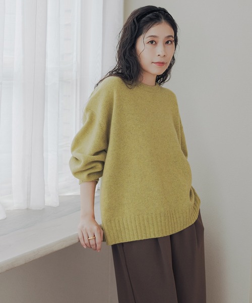 URBAN RESEARCH DOORS(アーバンリサーチドアーズ)の「ハミルトンウールーワイドプルオーバー(ニット/セーター・レディース・レッド/イエロー系その他/ライトベージュ・FREE)」の9枚目の写真