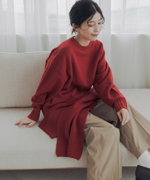 URBAN RESEARCH DOORS(アーバンリサーチドアーズ)の「ハミルトンウールーワイドプルオーバー(ニット/セーター・レディース・レッド/イエロー系その他/ライトベージュ・FREE)」の16枚目の写真