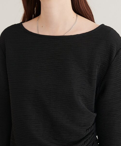 natural couture（ナチュラルクチュール）の「アシメドレーププルオーバー（Tシャツ/カットソー・レディース・ピンク/サックスブルー/ボルドー/ブラウン/アイボリー/ブラック・FREE）」の21枚目の写真