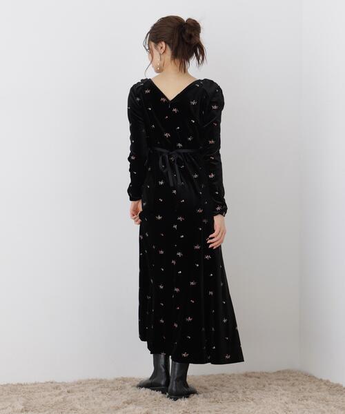 PROPORTION BODY DRESSING(プロポーションボディドレッシング)の「ベロア刺繍ワンピース / 1216240106(ワンピース・レディース・ブラック/ブラウン・MEDIUM/P/S)」の10枚目の写真