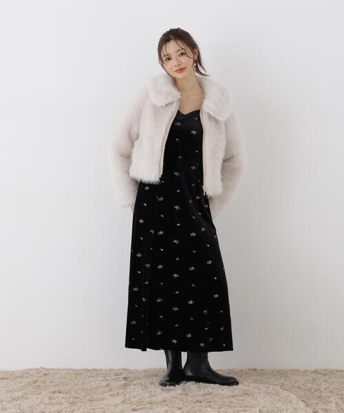PROPORTION BODY DRESSING(プロポーションボディドレッシング)の「ベロア刺繍ワンピース / 1216240106(ワンピース・レディース・ブラック/ブラウン・MEDIUM/P/S)」の11枚目の写真