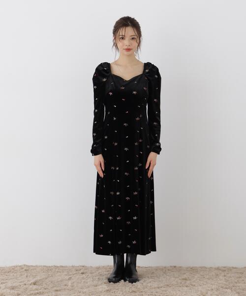PROPORTION BODY DRESSING(プロポーションボディドレッシング)の「ベロア刺繍ワンピース / 1216240106(ワンピース・レディース・ブラック/ブラウン・MEDIUM/P/S)」の12枚目の写真