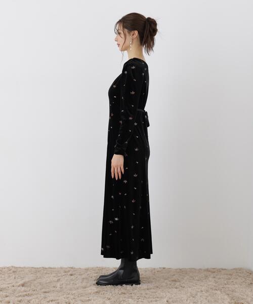 PROPORTION BODY DRESSING(プロポーションボディドレッシング)の「ベロア刺繍ワンピース / 1216240106(ワンピース・レディース・ブラック/ブラウン・MEDIUM/P/S)」の13枚目の写真