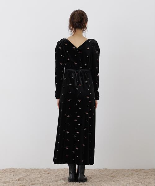 PROPORTION BODY DRESSING(プロポーションボディドレッシング)の「ベロア刺繍ワンピース / 1216240106(ワンピース・レディース・ブラック/ブラウン・MEDIUM/P/S)」の14枚目の写真