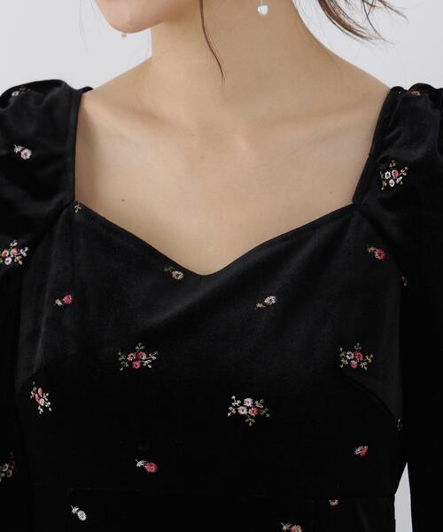 PROPORTION BODY DRESSING(プロポーションボディドレッシング)の「ベロア刺繍ワンピース / 1216240106(ワンピース・レディース・ブラック/ブラウン・MEDIUM/P/S)」の15枚目の写真