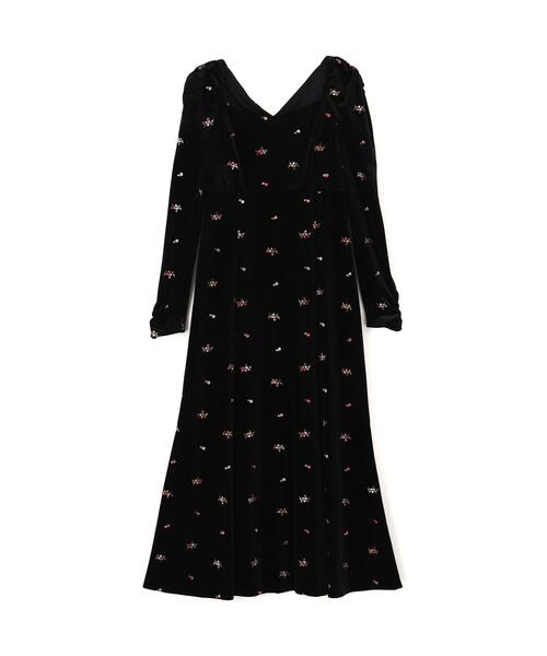 PROPORTION BODY DRESSING(プロポーションボディドレッシング)の「ベロア刺繍ワンピース / 1216240106(ワンピース・レディース・ブラック/ブラウン・MEDIUM/P/S)」の20枚目の写真