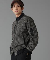 ジオメトリックチェックジャガードブルゾン (MENS)