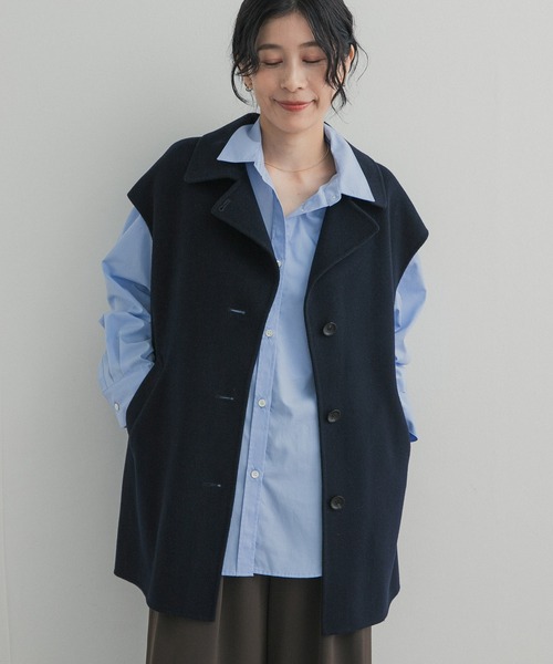 URBAN RESEARCH DOORS（アーバンリサーチドアーズ）の「『UR TECH』レギュラーカラーオーバーシャツ（シャツ/ブラウス・レディース・ライトブルー/ベージュ系その他/ストライプ・FREE）」の14枚目の写真