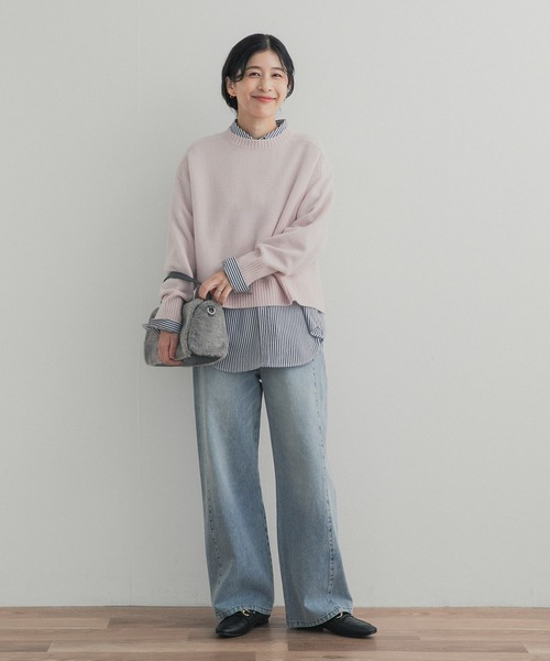 URBAN RESEARCH DOORS（アーバンリサーチドアーズ）の「『UR TECH』レギュラーカラーオーバーシャツ（シャツ/ブラウス・レディース・ライトブルー/ベージュ系その他/ストライプ・FREE）」の17枚目の写真