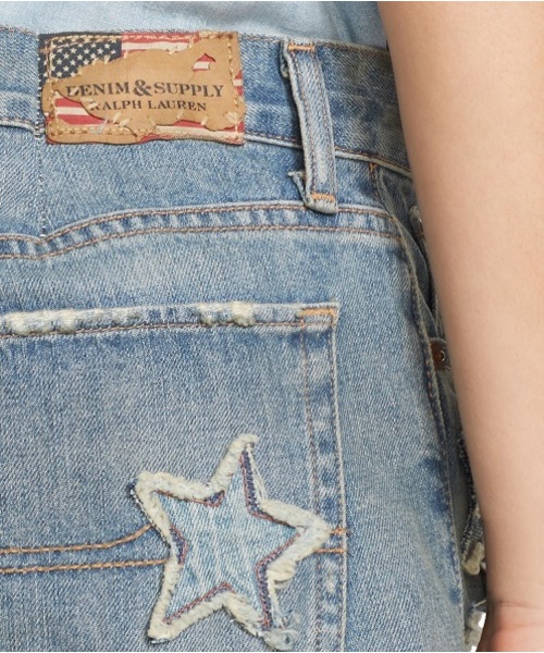 Denim & Supply Ralph Lauren(デニムアンドサプライラルフローレン)の「スターパッチ ジーンズ ショートパンツ(デニムパンツ・レディース・ブルー系9・26/27/25/24)」の10枚目の写真