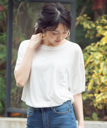 胸ポケット付きクルーネックorVネックTシャツ