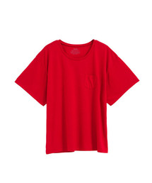 胸ポケット付きクルーネックorVネックTシャツ
