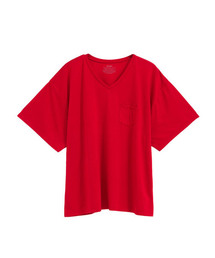 胸ポケット付きクルーネックorVネックTシャツ