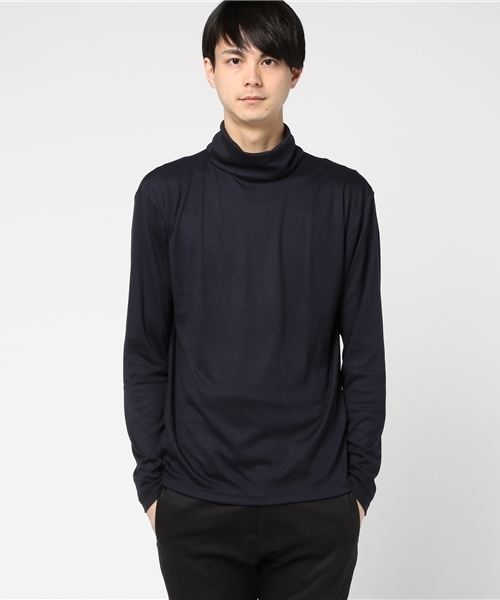 AMERICAN RAG CIE（アメリカンラグシー）の「スムース タートルネック カットソー（Tシャツ/カットソー・メンズ・オフホワイト/ベージュ/バーガンディー/ネイビー・1/2）」の19枚目の写真