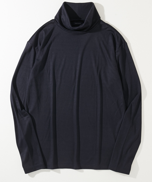 AMERICAN RAG CIE（アメリカンラグシー）の「スムース タートルネック カットソー（Tシャツ/カットソー・メンズ・オフホワイト/ベージュ/バーガンディー/ネイビー・1/2）」の12枚目の写真