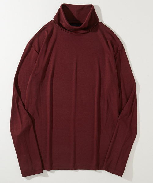 AMERICAN RAG CIE（アメリカンラグシー）の「スムース タートルネック カットソー（Tシャツ/カットソー・メンズ・オフホワイト/ベージュ/バーガンディー/ネイビー・1/2）」の10枚目の写真