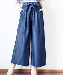 BLUEEAST | ボリュームリボンベルトのワイドパンツ(その他パンツ)