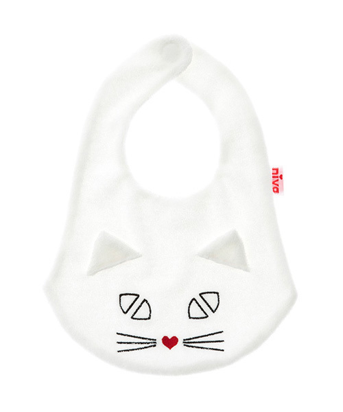 niva（ニヴァ）の「【niva（二ヴア】ネコスタイ/ CAT bib（スタイ/よだれかけ・キッズ・ホワイト/ブラック・FREE）」の2枚目の写真