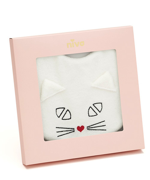 niva（ニヴァ）の「【niva（二ヴア】ネコスタイ/ CAT bib（スタイ/よだれかけ・キッズ・ホワイト/ブラック・FREE）」の3枚目の写真