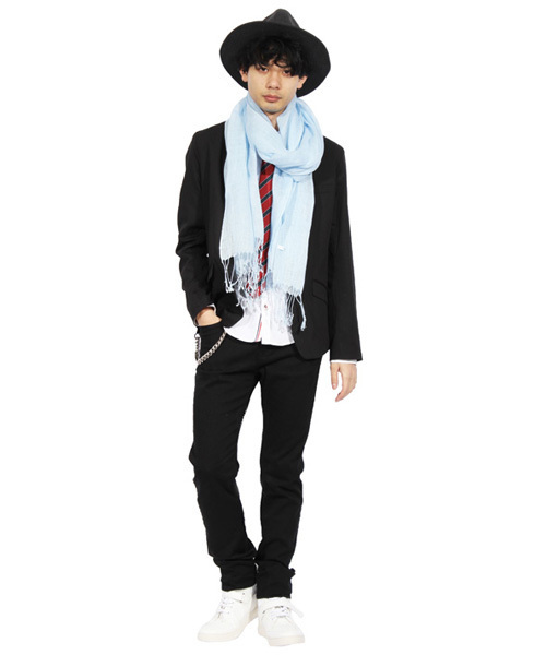 ８(eight)（エイト）の「リネン カラフル ロング ストール （ストール/ショール・メンズ・ライトグレー/パープル/ブルー・FREE）」の5枚目の写真