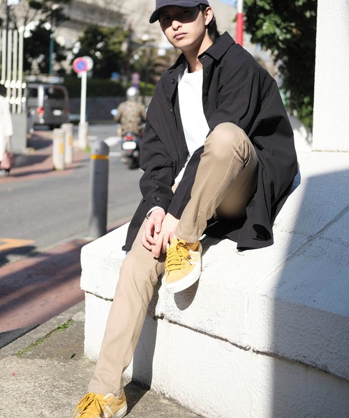 MONO-MART（モノマート）の「カツラギ素材 テーパード ストレッチ チノパンツ（チノパンツ・メンズ・ライトグレー/ブラック/ベージュ/ネイビー/オリーブ/サックスブルー/アイボリー/モカ/グレー系その他/ブラウン系その他/ストライプ/チェック/ワイン/ライトベージュ/チャコール/ダークブラウン/その他/ブルー系その他/ブラウン/ブラウン系その他2/グレー/その他1・S/M/L/XL/XS）」の12枚目の写真