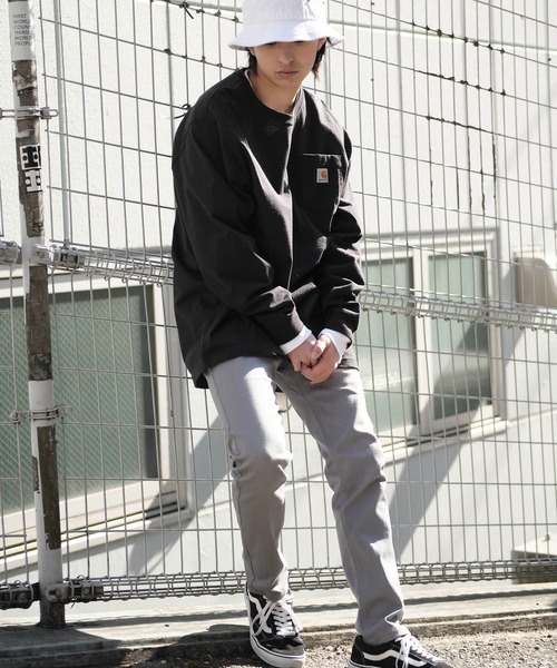 MONO-MART（モノマート）の「カツラギ素材 テーパード ストレッチ チノパンツ（チノパンツ・メンズ・ライトグレー/ブラック/ベージュ/ネイビー/オリーブ/サックスブルー/アイボリー/モカ/グレー系その他/ブラウン系その他/ストライプ/チェック/ワイン/ライトベージュ/チャコール/ダークブラウン/その他/ブルー系その他/ブラウン/ブラウン系その他2/グレー/その他1・S/M/L/XL/XS）」の5枚目の写真