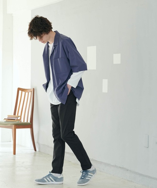 MONO-MART（モノマート）の「カツラギ素材 テーパード ストレッチ チノパンツ（チノパンツ・メンズ・ライトグレー/ブラック/ベージュ/ネイビー/オリーブ/サックスブルー/アイボリー/モカ/グレー系その他/ブラウン系その他/ストライプ/チェック/ワイン/ライトベージュ/チャコール/ダークブラウン/その他/ブルー系その他/ブラウン/ブラウン系その他2/グレー/その他1・S/M/L/XL/XS）」の19枚目の写真